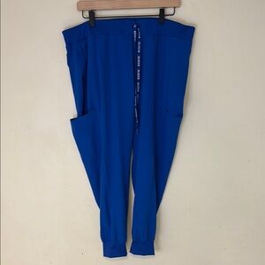 Med Couture Blue Joggers with Tapered Leg and Relaxed Fit Scrubs